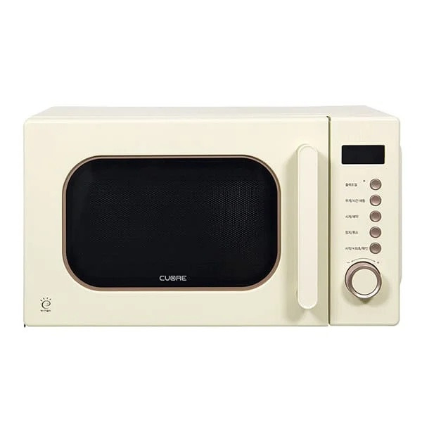 쿠오레 레트로 전자레인지 20L (크림 베이지)